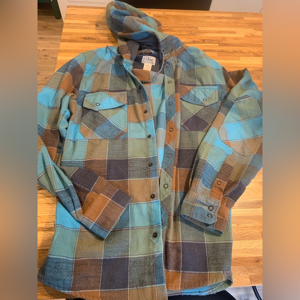 L.L. Bean Hooded Flannel